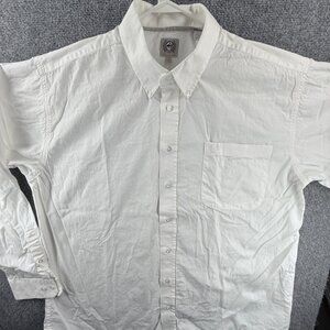 Cinch Cotton Button-Down Large White Solid Long Sleeve Western Cowboy Men Casual